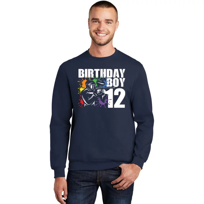 12 Year Old Paintball Birthday Party 12th Gift For Tall Sweatshirt