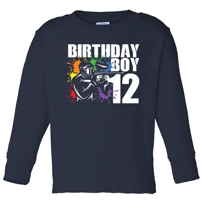 12 Year Old Paintball Birthday Party 12th Gift For Toddler Long Sleeve Shirt