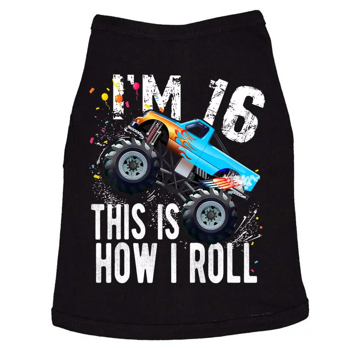 16 Year Old Gift Cool 16th Birthday Boy Gift For Monster Truck Car Lovers Doggie Tank