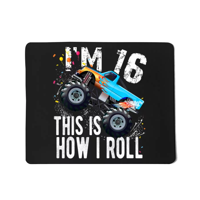 16 Year Old Gift Cool 16th Birthday Boy Gift For Monster Truck Car Lovers Mousepad