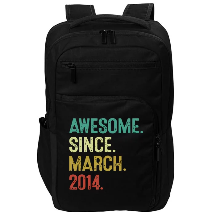 10 Year Old Awesome Since March 2014 10th Birthday Impact Tech Backpack