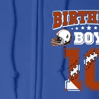 10 Years Old 10th Birthday American Football Party Great Gift Full Zip Hoodie