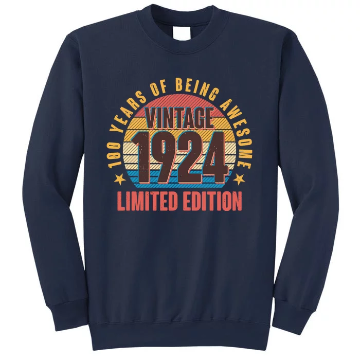 100 Years Of Being Awesome 1924 Limited Edition Vintage Retro Sweatshirt