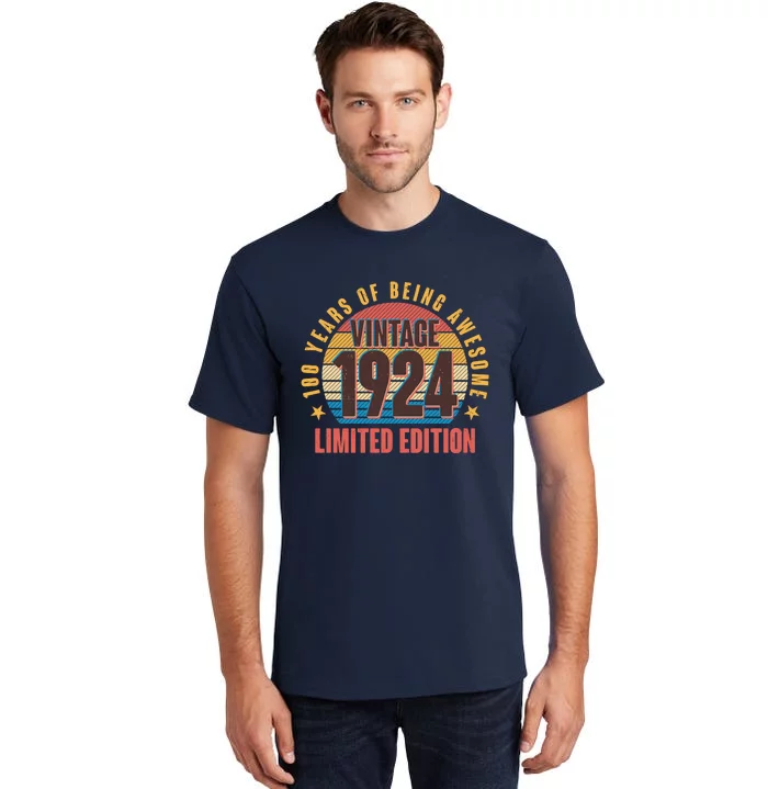 100 Years Of Being Awesome 1924 Limited Edition Vintage Retro Tall T-Shirt