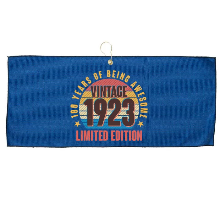 100 Years Of Being Awesome 1923 Limited Edition Vintage Retro Large Microfiber Waffle Golf Towel