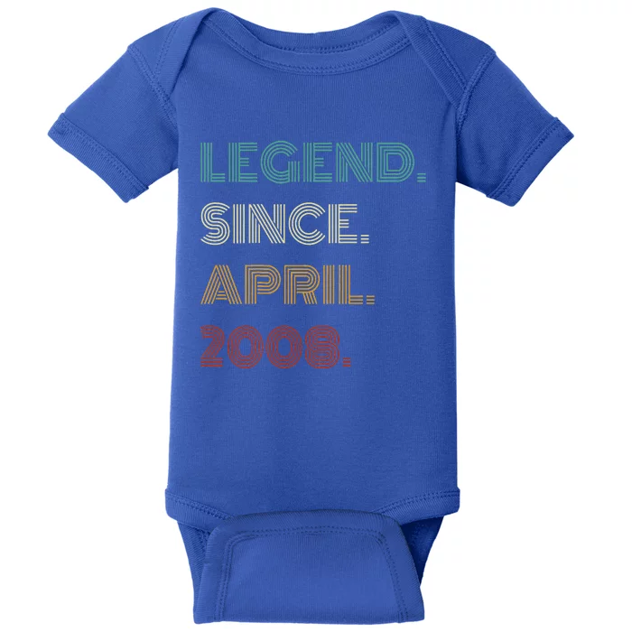 16 Years Old Legend Since April 2008 16th Birthday Baby Bodysuit