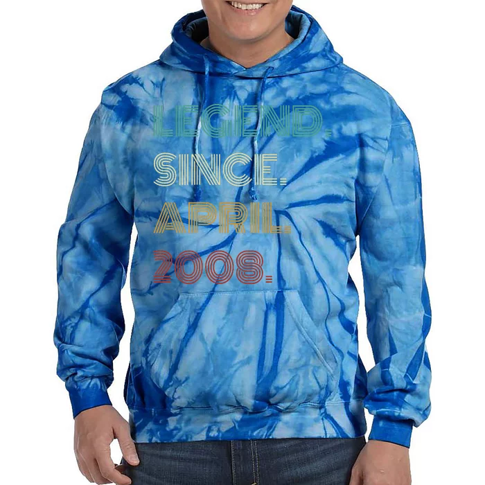 16 Years Old Legend Since April 2008 16th Birthday Tie Dye Hoodie