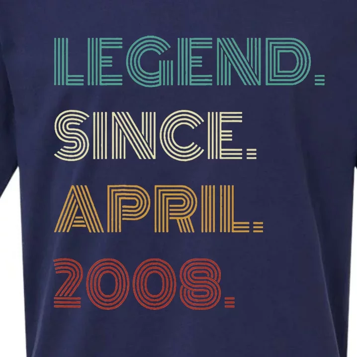 16 Years Old Legend Since April 2008 16th Birthday Sueded Cloud Jersey T-Shirt