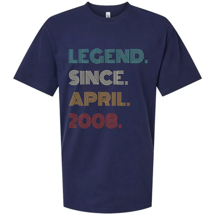 16 Years Old Legend Since April 2008 16th Birthday Sueded Cloud Jersey T-Shirt