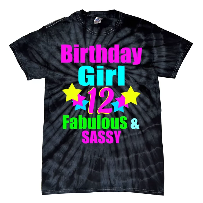 12 Year Old Girl Birthday Party Neon Bday Party Tie-Dye T-Shirt