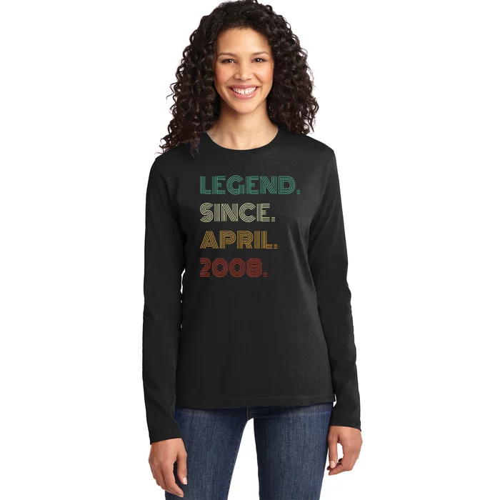 16 Years Old Legend Since April 2008 16th Ladies Long Sleeve Shirt