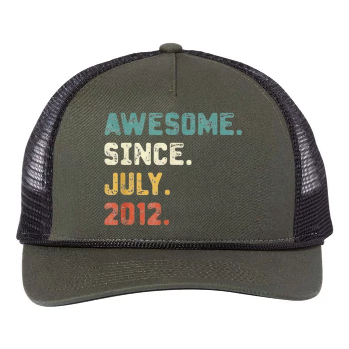 10 Years Old Funny Awesome Since July 2012 10th Birthday Retro Rope Trucker Hat Cap