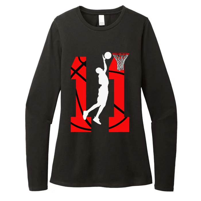 11 Years Old 11th Birthday Basketball Lovers Womens CVC Long Sleeve Shirt