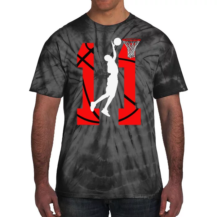 11 Years Old 11th Birthday Basketball Lovers Tie-Dye T-Shirt