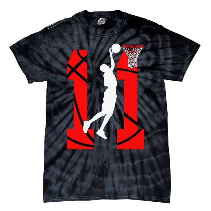 11 Years Old 11th Birthday Basketball Lovers Tie-Dye T-Shirt