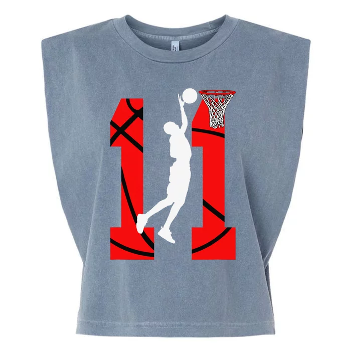 11 Years Old 11th Birthday Basketball Lovers Garment-Dyed Women's Muscle Tee