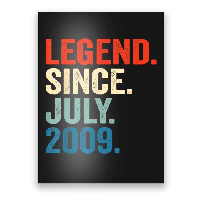 13 Years Old Gifts Legend Since July 2009 13th Birthday Boy Poster