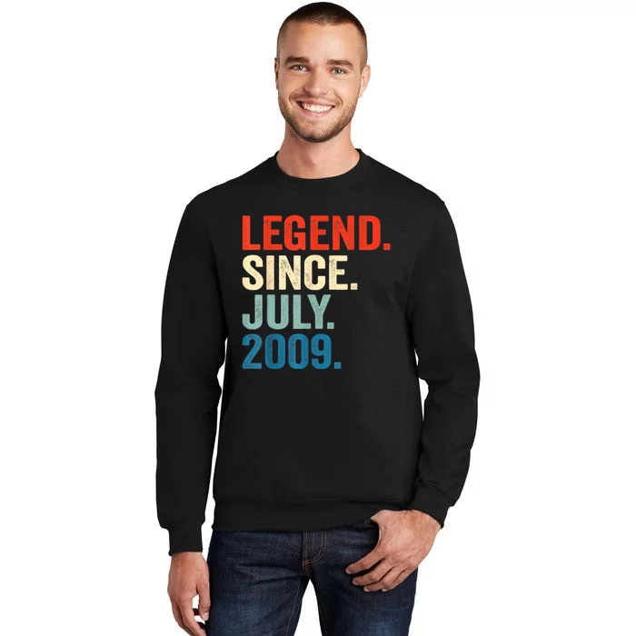 13 Years Old Gifts Legend Since July 2009 13th Birthday Boy Tall Sweatshirt