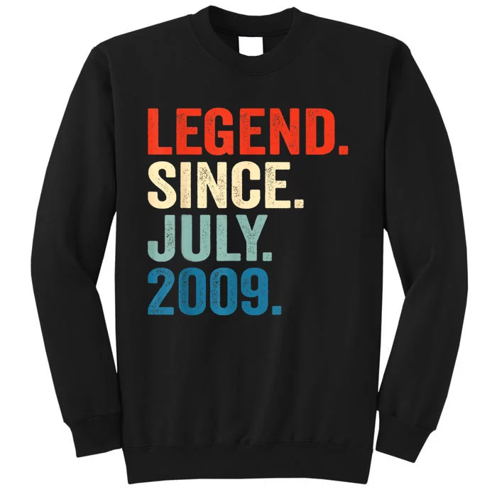 13 Years Old Gifts Legend Since July 2009 13th Birthday Boy Tall Sweatshirt