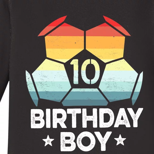 10 Year Old Soccer Player Gifts 10th Birthday Boy Tenth Bday Baby Long Sleeve Bodysuit