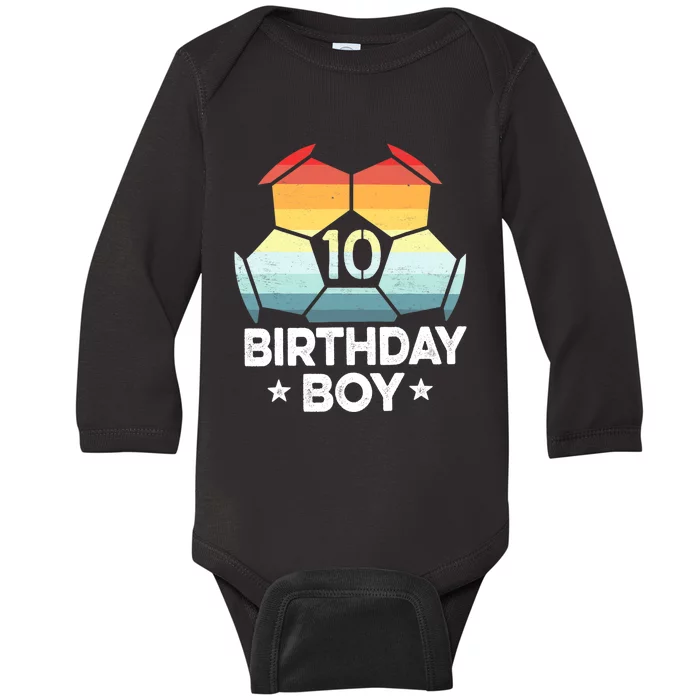 10 Year Old Soccer Player Gifts 10th Birthday Boy Tenth Bday Baby Long Sleeve Bodysuit