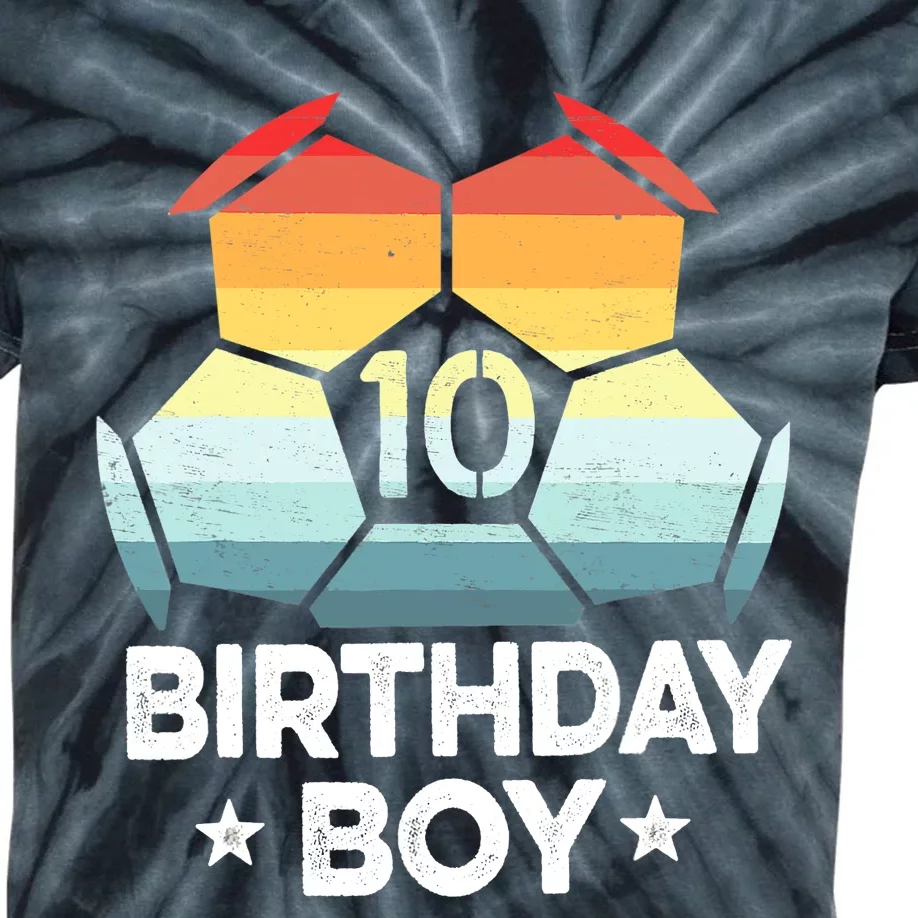 10 Year Old Soccer Player Gifts 10th Birthday Boy Tenth Bday Kids Tie-Dye T-Shirt