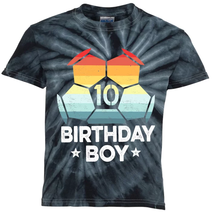 10 Year Old Soccer Player Gifts 10th Birthday Boy Tenth Bday Kids Tie-Dye T-Shirt