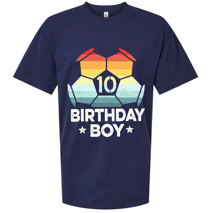 10 Year Old Soccer Player Gifts 10th Birthday Boy Tenth Bday Sueded Cloud Jersey T-Shirt