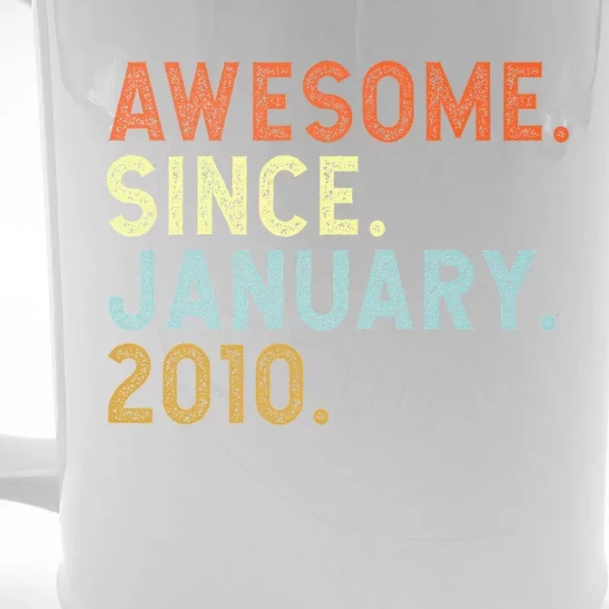 13 Years Old Awesome Since January 2010 13th 13 Birthday Front & Back Beer Stein