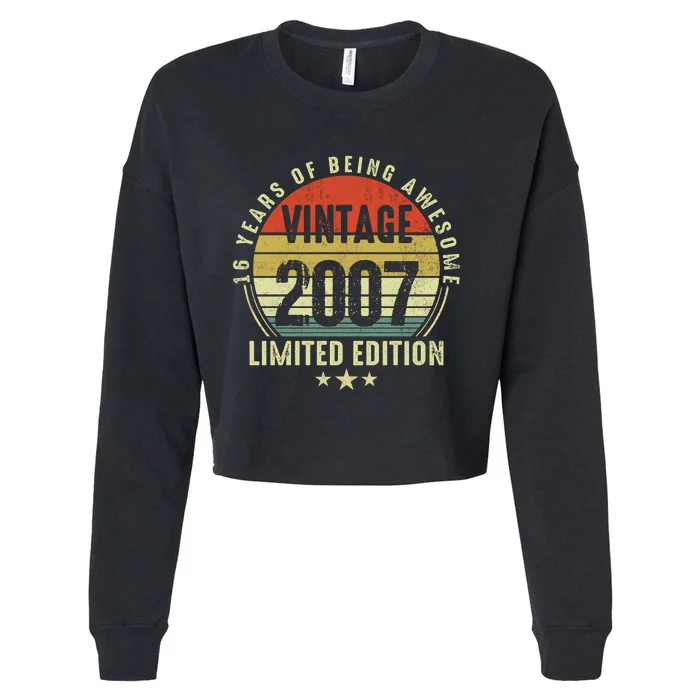 16 Years Of Being Awesome Vintage 2007 Limited Edition Cropped Pullover Crew