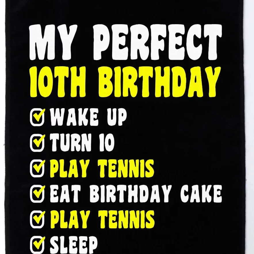 10 Years Old My Perfect 10th Birthday Tennis 10th Birthday Platinum Collection Golf Towel