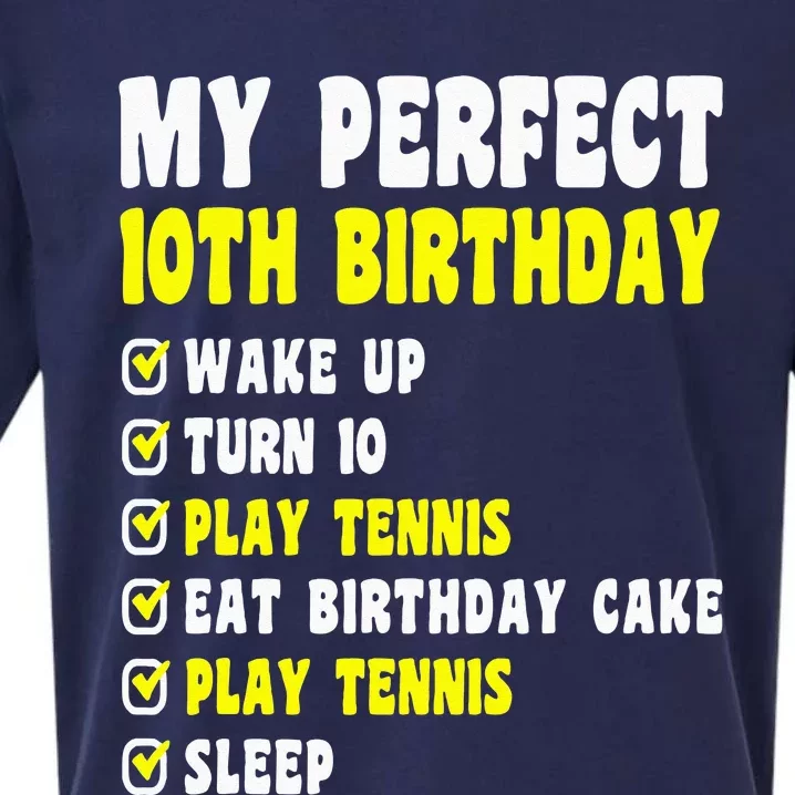 10 Years Old My Perfect 10th Birthday Tennis 10th Birthday Sueded Cloud Jersey T-Shirt