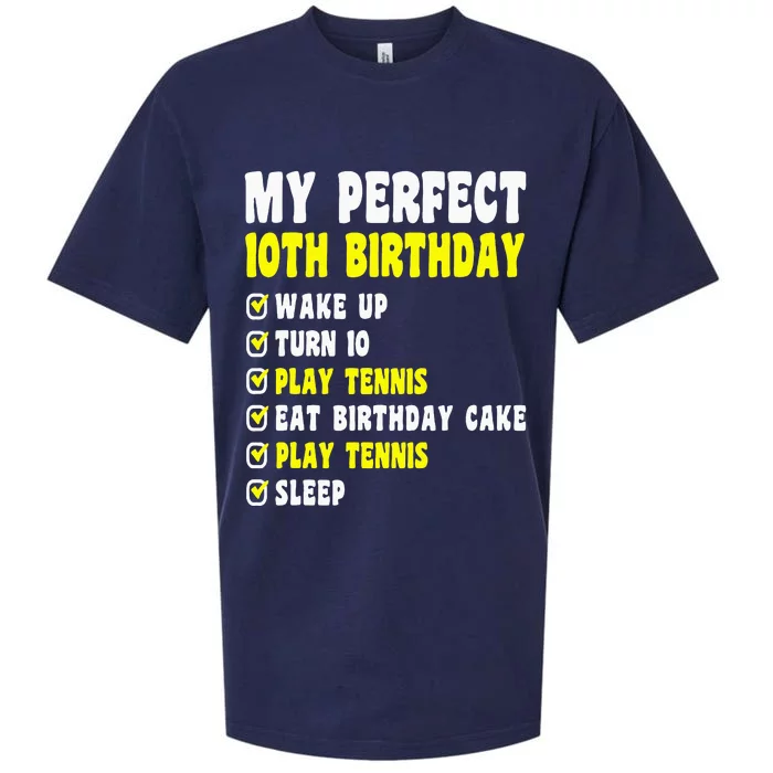 10 Years Old My Perfect 10th Birthday Tennis 10th Birthday Sueded Cloud Jersey T-Shirt