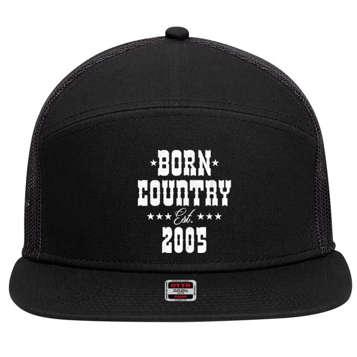 18 Year Old: Country Music Lover 2005 18th Birthday 7 Panel Mesh Trucker Snapback Hat