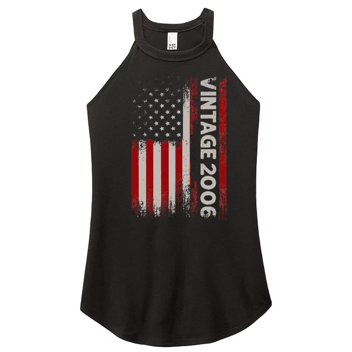 17 Year Old Gifts Vintage 2006 American Flag 17th Birthday Women’s Perfect Tri Rocker Tank