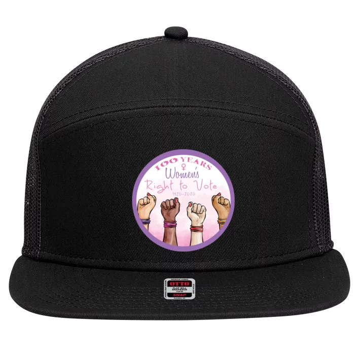 100 Years Right To Vote Centennial Xix 19th Amendment Suffragette Woman Voting 7 Panel Mesh Trucker Snapback Hat