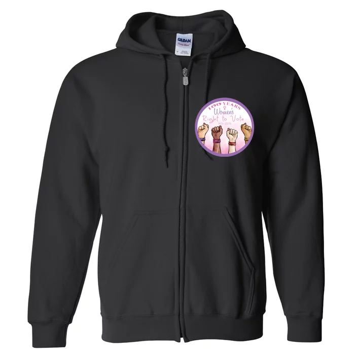 100 Years Right To Vote Centennial Xix 19th Amendment Suffragette Woman Voting Full Zip Hoodie