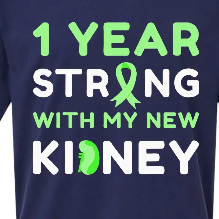 1 Year Strong With My New Kidney Transplant Anniversary Sueded Cloud Jersey T-Shirt