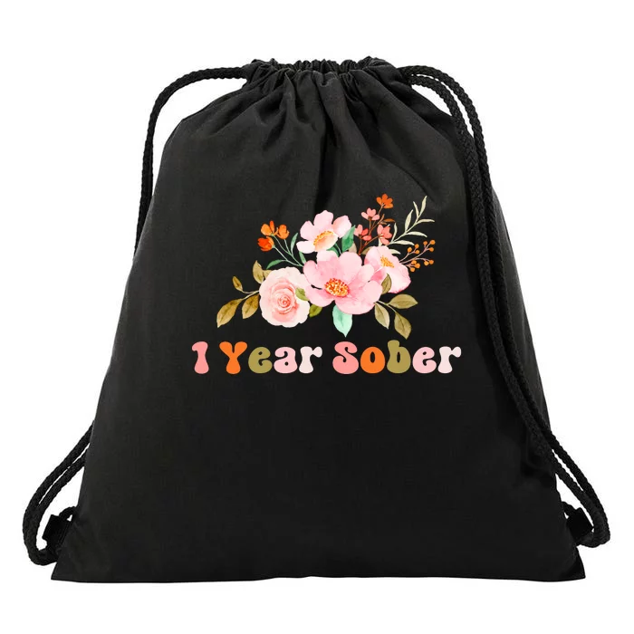 1 Year Sober Gift Sober Anniversary Gift Sobriety Gift Recovery Soberversary Drawstring Bag