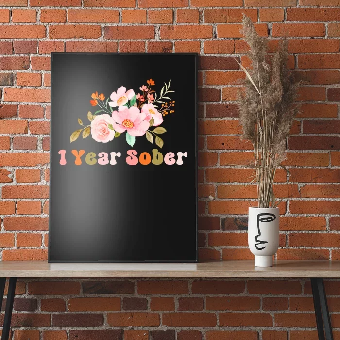 1 Year Sober Gift Sober Anniversary Gift Sobriety Gift Recovery Soberversary Poster