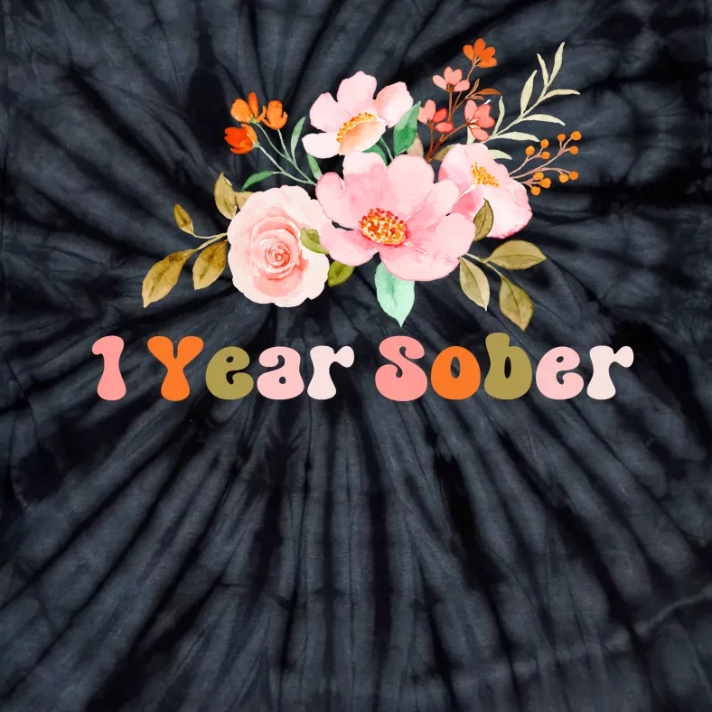 1 Year Sober Gift Sober Anniversary Gift Sobriety Gift Recovery Soberversary Tie-Dye T-Shirt