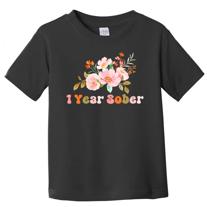 1 Year Sober Gift Sober Anniversary Gift Sobriety Gift Recovery Soberversary Toddler T-Shirt