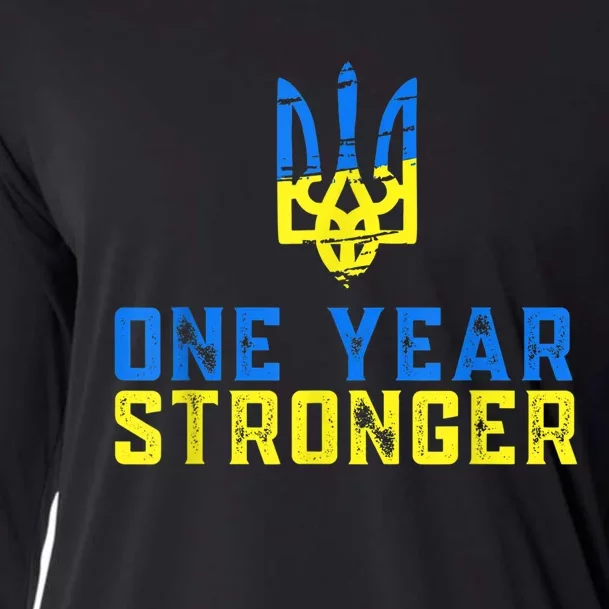 1 Year War Anniversary In Ukraine, Stand With Ukraine Cooling Performance Long Sleeve Crew