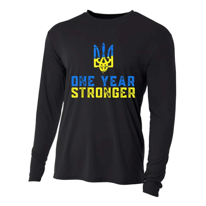 1 Year War Anniversary In Ukraine, Stand With Ukraine Cooling Performance Long Sleeve Crew