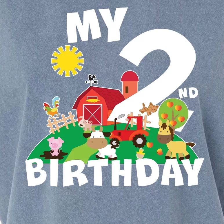 2 Year Old Farm My 2nd Birthday Garment-Dyed Women's Muscle Tee