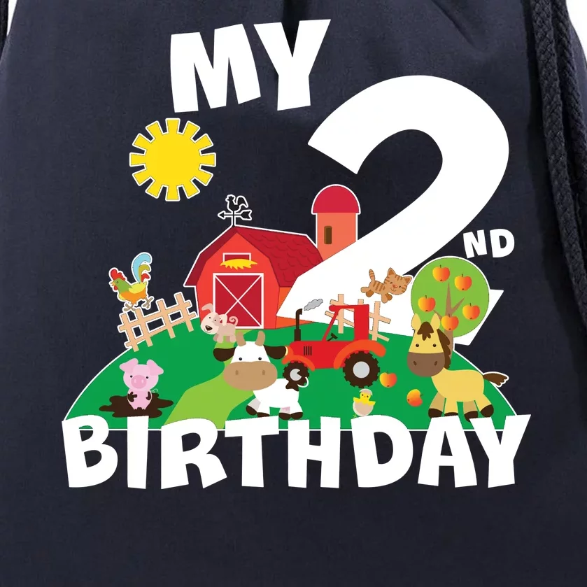 2 Year Old Farm My 2nd Birthday Drawstring Bag