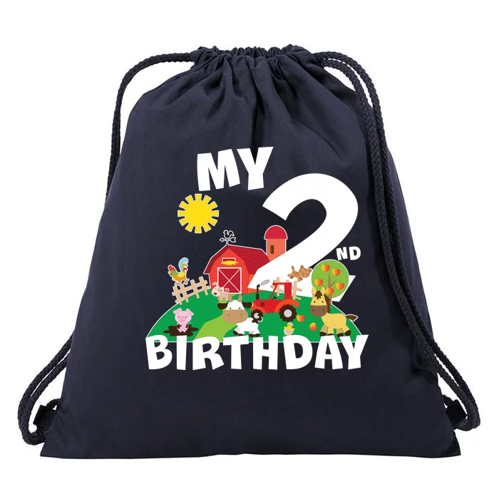 2 Year Old Farm My 2nd Birthday Drawstring Bag