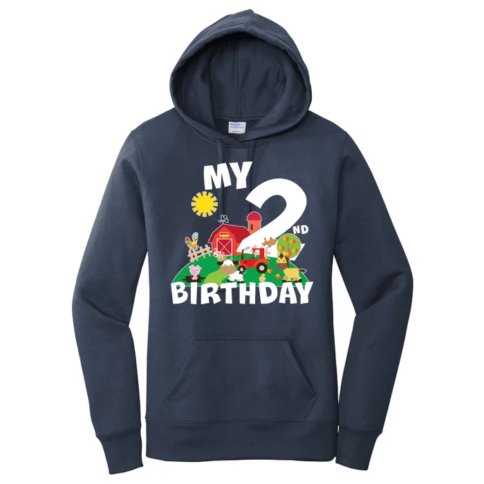 2 Year Old Farm My 2nd Birthday Women's Pullover Hoodie