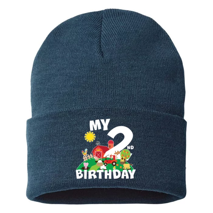 2 Year Old Farm My 2nd Birthday Sustainable Knit Beanie