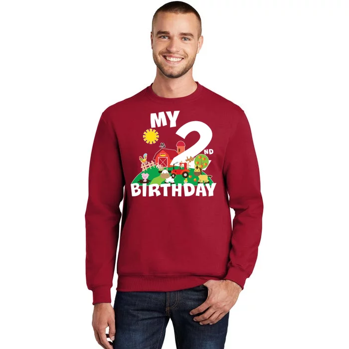 2 Year Old Farm My 2nd Birthday Tall Sweatshirt